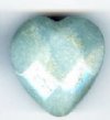 1 26x26x15mm Faceted Amazonite Puffed Heart Bead